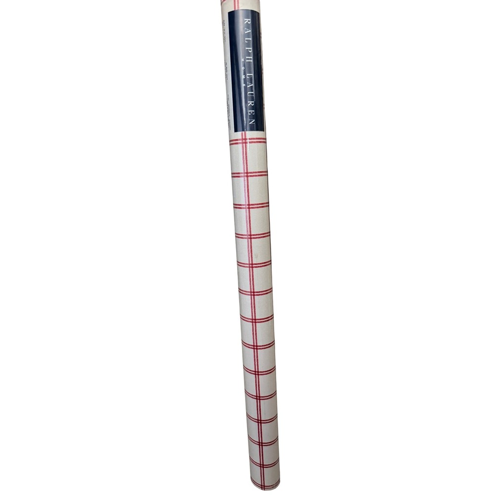 Ralph Lauren Home Straight 3 Wallpaper Red White Plaid Pattern LcW17396